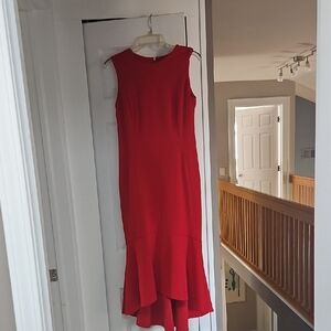 Elegant Red Calvin Klein Sleeveless Dress
